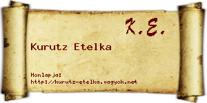Kurutz Etelka névjegykártya